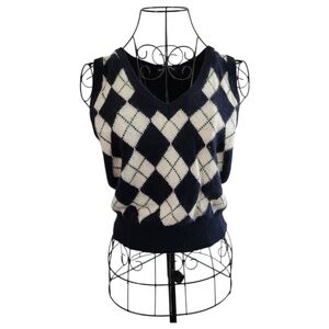 BRANDY MELVILLE Wool Cashmere Blend Sweater Vest One Size‎ Preppy Tennis Rugby